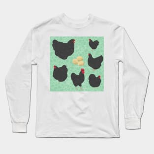 Black Orpington Chickens Mint Long Sleeve T-Shirt